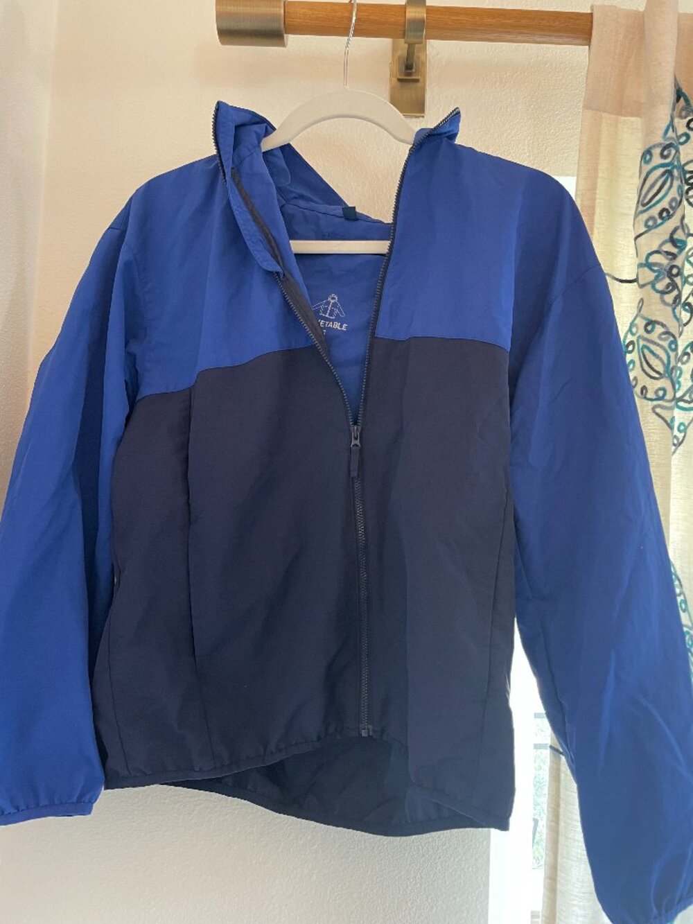 Unisex Kids Size 12-13 Waterproof Pocketable Blue Uniqlo Rain Jacket